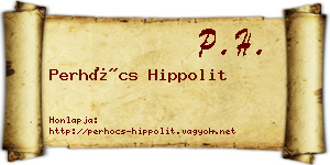 Perhócs Hippolit névjegykártya